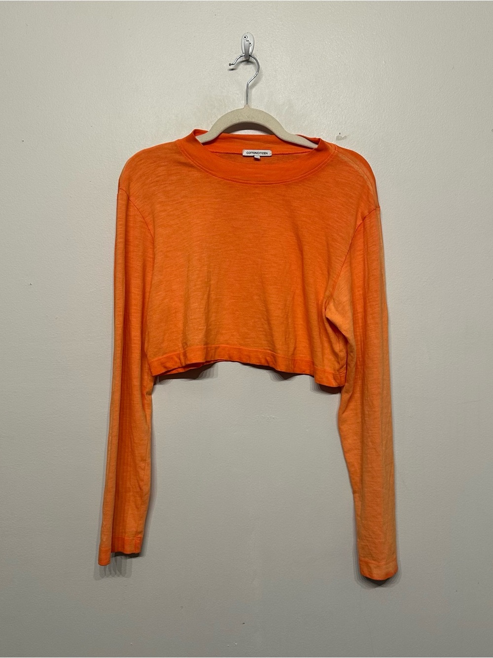 Cotton Citizen The Tokyo Crop Long Sleeve Tee Orange XS